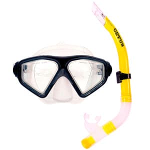 15252939417-snorkel-river-fun-amarelo-6.jpg Kit de Mergulho Cetus - Máscara + Respirador New Parma Fun