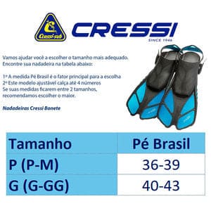 Kit de Mergulho Cressi - Máscara + Snorkel + Nadadeira Bonete