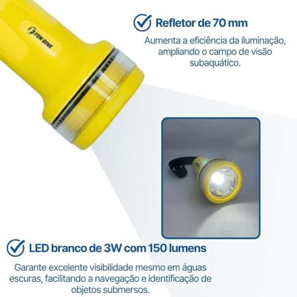 Lanterna Subaquática Fun Dive Thor Led