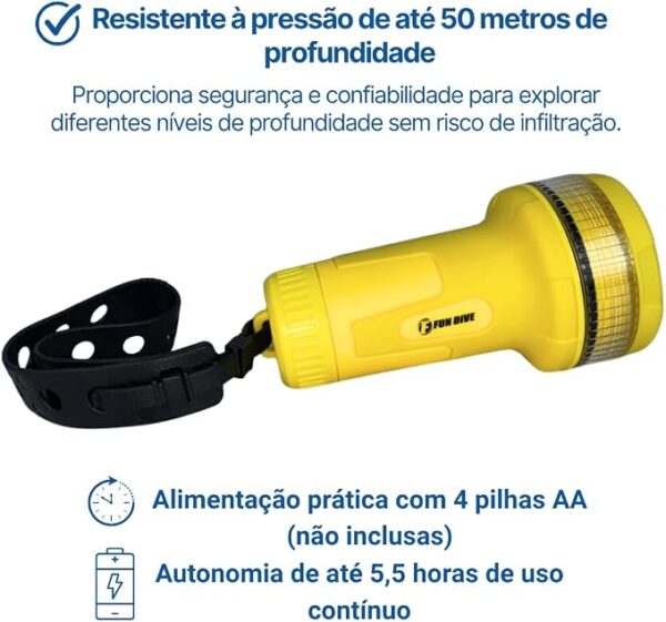 Lanterna Subaquática Fun Dive Thor Led