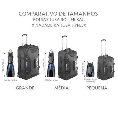 BolsaTUSA-RollerBag-Tamanhos Bolsa Tusa Roller Bag Média