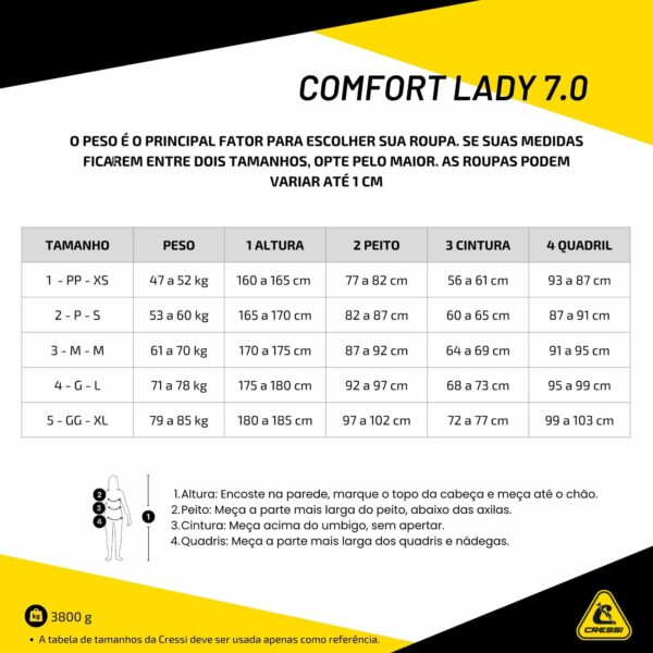 Roupa de Neoprene Cressi Comfort Lady 7mm