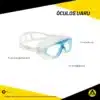uau branco e azul lateral spec Óculos de Natação Cetus Uaru