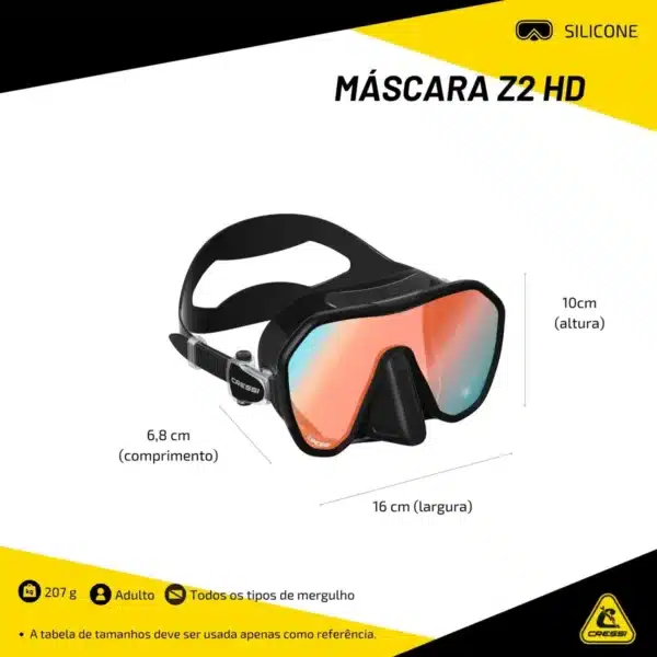 Máscara para Mergulho Cressi Z2 HD