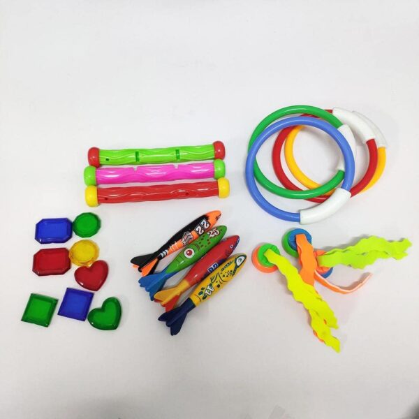 Version 1.0.0 Tachiuwa 22 peças kit de mergulho subaquático para piscina, brinquedos de mergulho, tesouros de peixe