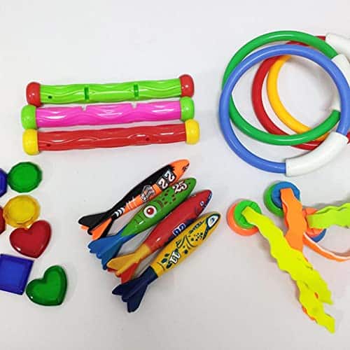Version 1.0.0 Tachiuwa 22 peças kit de mergulho subaquático para piscina, brinquedos de mergulho, tesouros de peixe