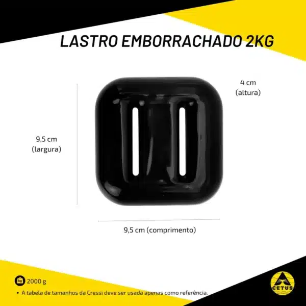 Lastro-Emborrachado-medidas-2kg Lastro Emborrachado Cetus 2 Kg