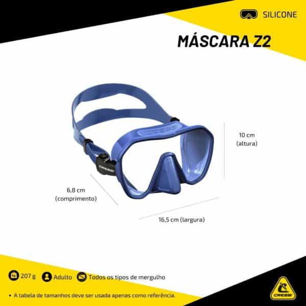 cressi-z2-medidas Máscara para Mergulho Cressi Z2